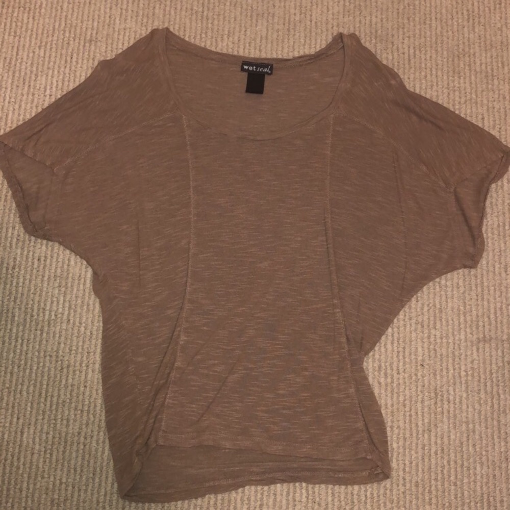 Tan Flowy Top
